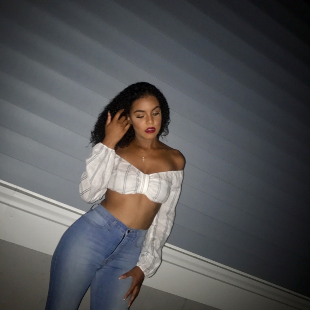 Cropped Long-Sleeve Blouse